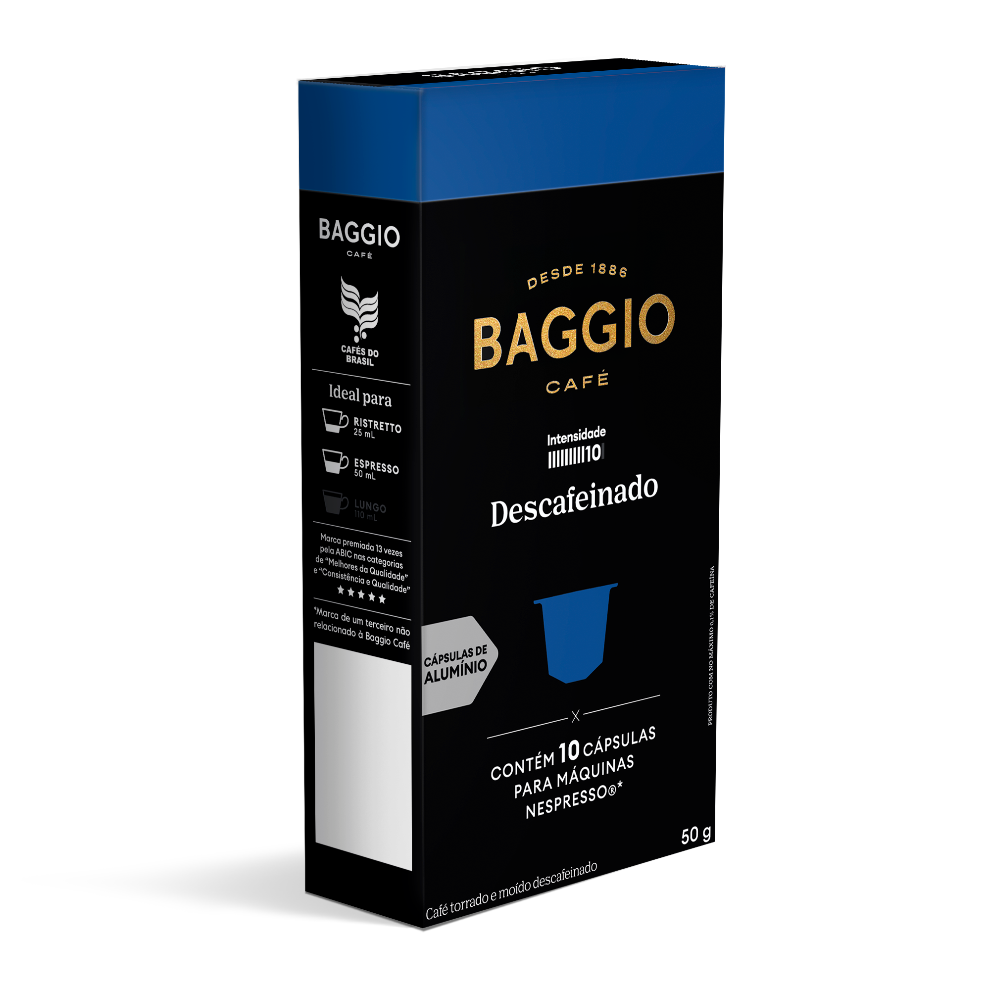 Baggio Descafeinado - 10 Cápsulas p/ Nespresso*